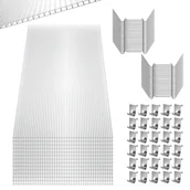 Inne - TEMU 14 sztuk płyt z poliwęglanu o podwójnych ściankach, panele ścienne do szklarni ogrodowej, panele ścienne odporne na promieniowanie UV, 4 mm - miniaturka - grafika 1