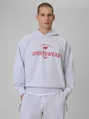 Bluzy męskie - 4F Bluza dresowa loose z kapturem męska - szara XL - miniaturka - grafika 1