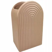 Wazony i flakony - WAZON RYFLOWANY ŁUK CERAMICZNY MINIMALIZM RÓŻOWY - miniaturka - grafika 1