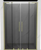 Ścianki i drzwi prysznicowe - Mexen Velar L Duo drzwi prysznicowe rozsuwane 150 cm, grafit, złote szczotkowane - 871-150-003-42-55 - miniaturka - grafika 1