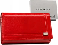 Portfele - Rovicky Duży, skórzany portfel damski na zatrzask - Rovicky NoSize - miniaturka - grafika 1
