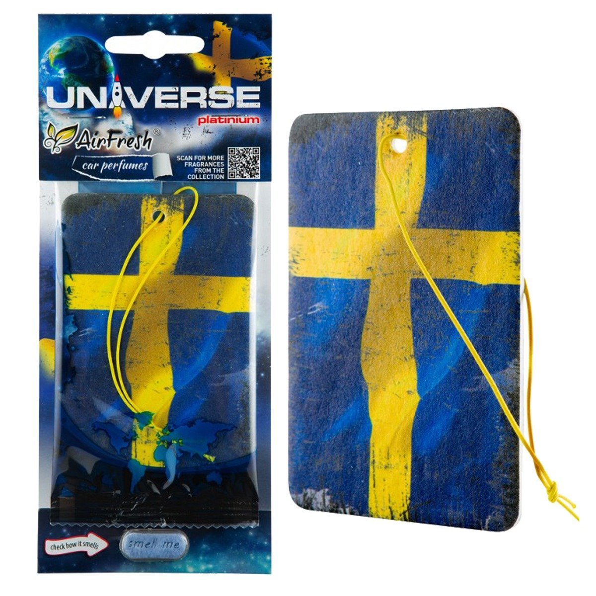 ZAPACH DO SAMOCHODU FLAGA SZWECJI PLATINIUM UNIVERSE DŁUGOTRWAŁA ZAWIESZKA