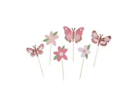 Ciasta i półprodukty do ciast - Toppery na tort Motylki i Kwiatki - 12 szt. - miniaturka - grafika 1