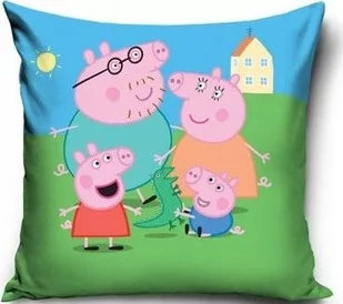 Carbotex Poszewka licencyjna 40x40 Peppa George Mama i Tata - Poszewki na poduszki - miniaturka - grafika 1