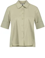 Bluzki damskie - Gerry Weber Damska bluzka z rękawami do połowy rękawa z mankietami z mankietami z długim rękawem, jednokolorowa, Sage, 46 - miniaturka - grafika 1