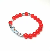 Biżuteria religijna - Bransoletka kamień Naturalny Czerwony Chalcedon hematyt - miniaturka - grafika 1