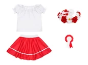 Dresy i komplety dla dziewczynek - ZESTAW NARODOWY BIAŁO-CZERWONY 134-140 4el - miniaturka - grafika 1