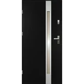 Drzwi zewnętrzne - Drzwi zewnętrzne stalowe wejściowe Temidas Czarny 90 lewe OK Doors Trendline - miniaturka - grafika 1