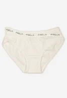 Majtki damskie - Jasnobeżowe Majtki z Bawełny o Kroju Fig Ozdobione Napisami Zeiara - miniaturka - grafika 1