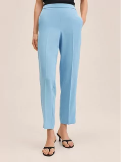 Spodnie damskie - Mango Spodnie materiałowe Semiflu 27083262 Niebieski Regular Fit - grafika 1