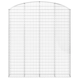 vidaXL Łukowaty kosz gabionowy 200x30x220/240 cm, galwanizowane żelazo - Ogrodzenia - miniaturka - grafika 4