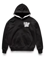 Bluzy męskie - G-STAR RAW Męska bluza z kapturem na klatkę piersiową, uniseks, Czarny (Dk Black D21690-a975-6484), S - miniaturka - grafika 1