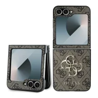 Etui i futerały do telefonów - Etui Guess Leather 4G Metal Logo na Samsung Galaxy Z Flip 6 - brązowe - miniaturka - grafika 1