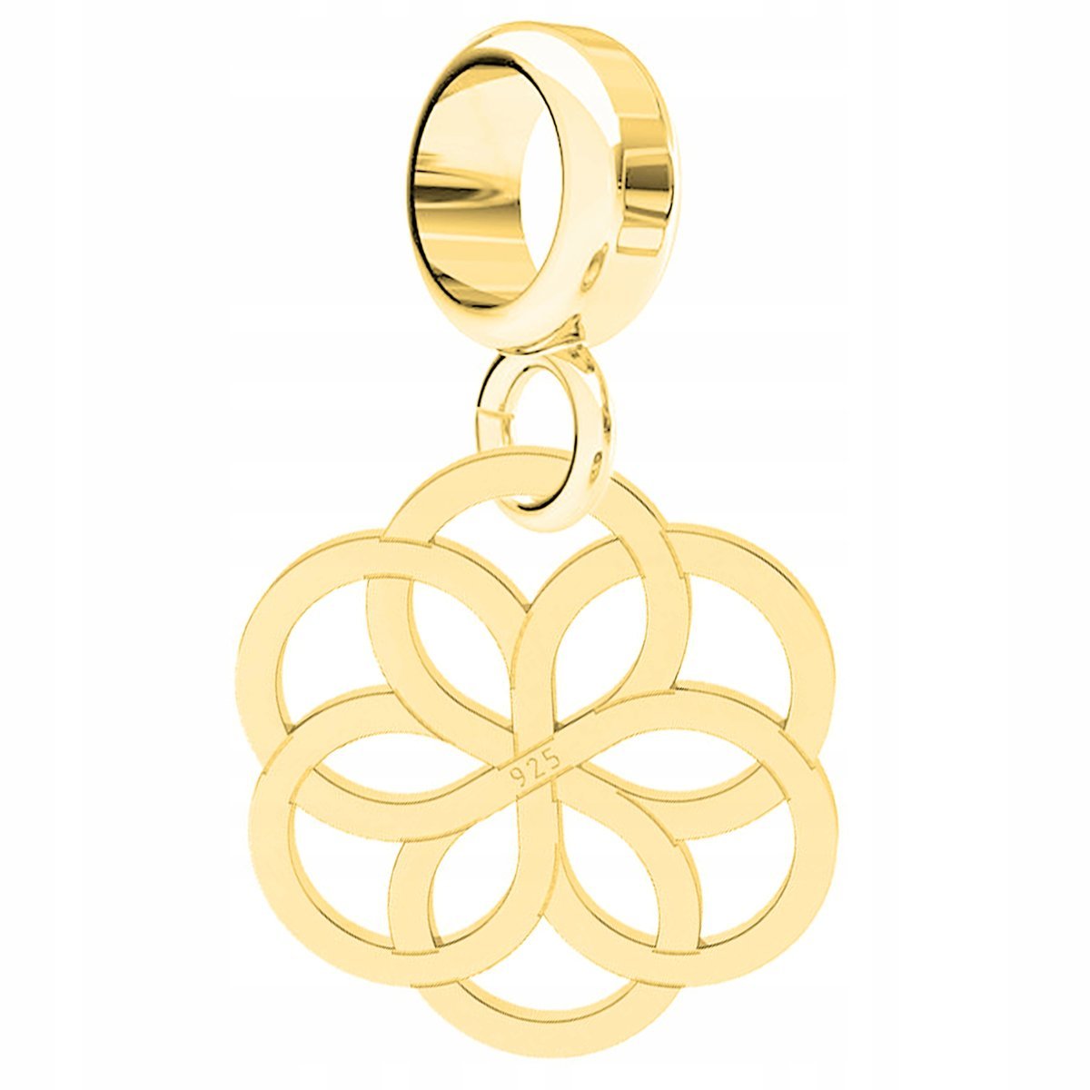 Charms Złoty Ażurowa Rozeta Wzór Ażur Rozetka Kwiat Kwiatek SREBRO 925