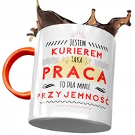 Kubki - Kubek Pomarańczowy dla Kuriera Prezent z Nadrukiem ze Zdjęciem + Opakowanie na prezent (wzór 03) - miniaturka - grafika 1