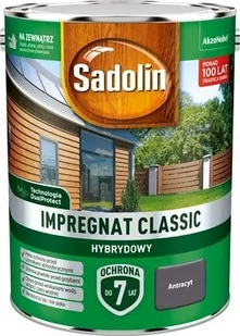 Impregnat hybrydowy Sadolin Classic antracyt 4,5l - Farby i impregnaty do drewna - miniaturka - grafika 1