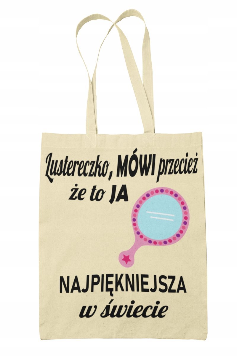 Torba Shopper-materiałowa-na ramie- śmieszny napis