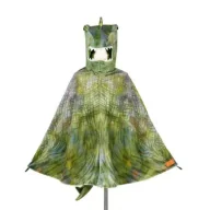 Dodatki do strojów karnawałowych - Souza! Kostium peleryna z kapturem - maską zielony dinozaur T-rex 4-7 lat - miniaturka - grafika 1