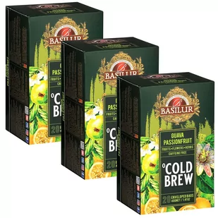 BASILUR Cold Brew - Owocowa herbata bezkofeinowa z aromatem marakui i cytrusów, herbata na zimno w saszetkach 20 x 2 g x3 - Herbata - miniaturka - grafika 1