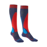 Skarpetki dla dzieci - Dziecięce skarpety narciarskie Bridgedale Junior Racer Merino Performance Over Calf denim/flame - 31-33 - miniaturka - grafika 1