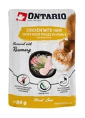 Mokra karma dla kotów - Ontario Saszetka 80g Dla Kota Kurczak Z Szynką - miniaturka - grafika 1