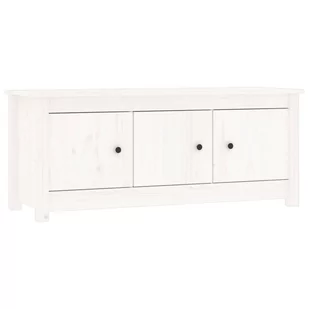 Lumarko Szafka na buty, biała, 110x38x45,5 cm, lite drewno sosnowe - Szafki na buty - miniaturka - grafika 3