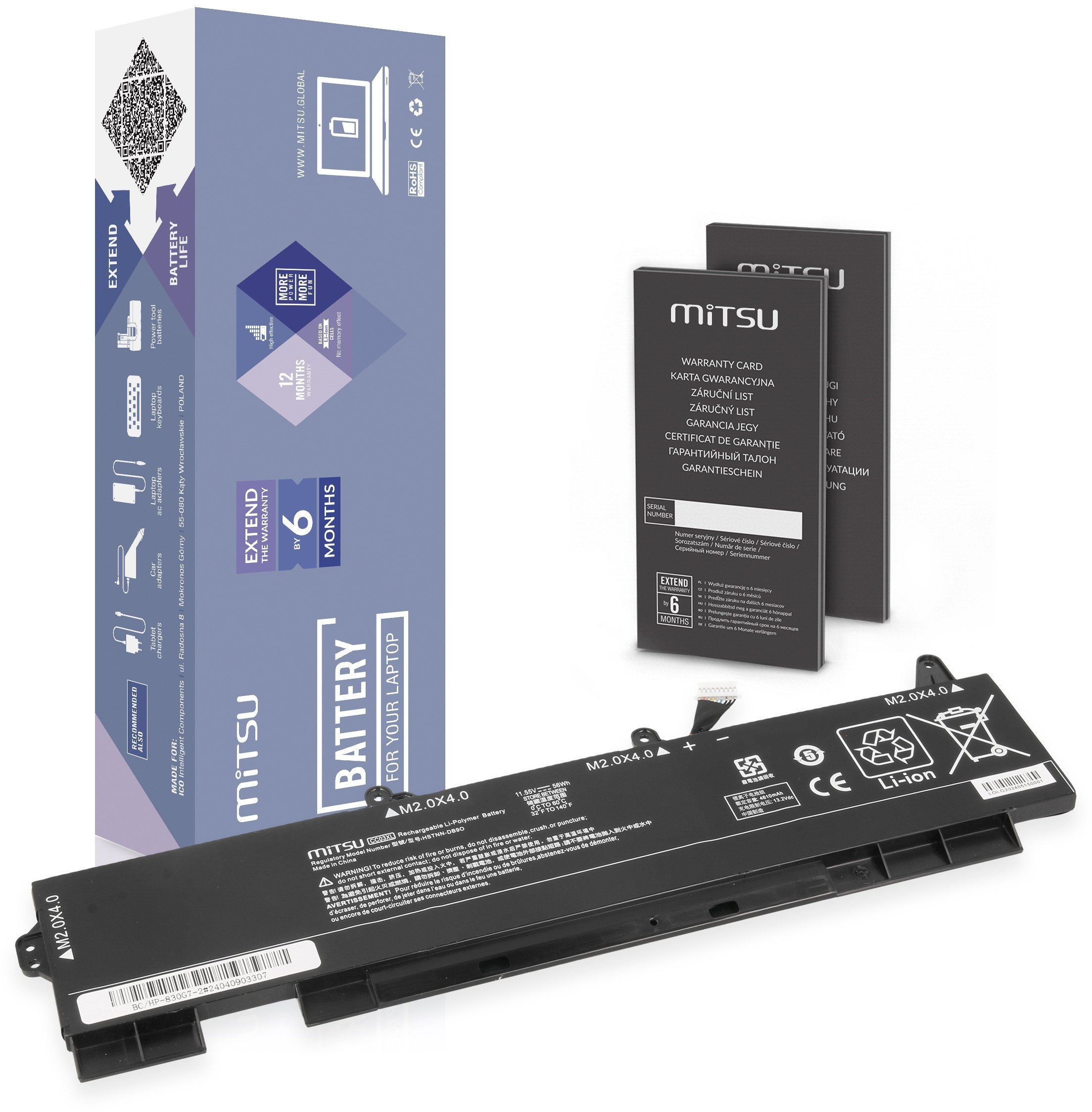 Bateria Mitsu do HP EliteBook 850, 855 G7, G8, ZBook Firefly 15 G7, G8