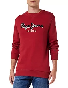 Pepe Jeans Męska bluza Lamont Crew, 286 burnt Red, L - Bluzy męskie - miniaturka - grafika 1