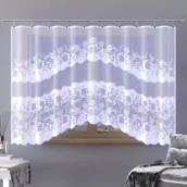 Firany - Firanka gotowa żakardowa Ebenoida A142 300x150 cm biała - 150 cm 300 cm - miniaturka - grafika 1