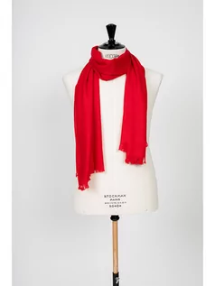 Apaszki i szaliki damskie - Perfect Cashmere Kaszmirowy szal "Chaliona" w kolorze czerwonym - 170 x 30 cm - grafika 1