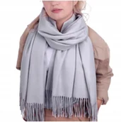 Apaszki i szaliki damskie - SZAL DAMSKI CHUSTA DUŻY CIEPŁY Szalik SZARY - miniaturka - grafika 1