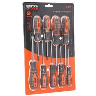 FASTER TOOLS Zestaw wkrętaków PROFESSIONAL 9cz. - Śrubokręty - miniaturka - grafika 1