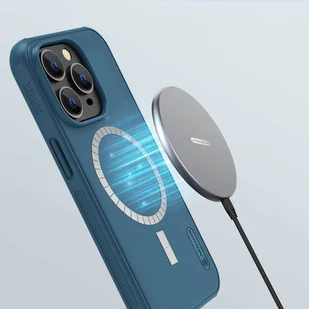 Nillkin Super Frosted Shield Pro Magnetic Case etui iPhone 14 Pro Max z MagSafe magnetyczne niebieski - Etui i futerały do telefonów - miniaturka - grafika 8