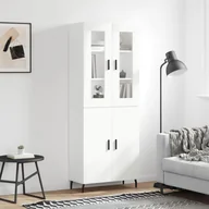 Witryny - vidaXL Witrynka, biała, 69,5x34x180 cm, materiał drewnopochodny - miniaturka - grafika 1
