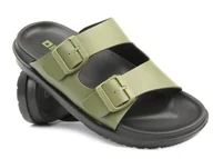 Klapki i japonki męskie - Gumowe klapki męskie z klamrą - Big Star NN174592, khaki - miniaturka - grafika 1