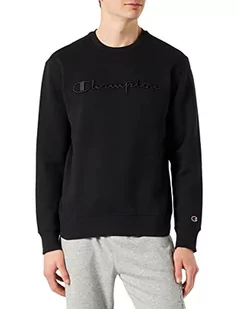 Champion Męska bluza polarowa z okrągłym dekoltem z logo Rochester 1919, czarna, M, Czarny, M - Bluzy męskie - miniaturka - grafika 1