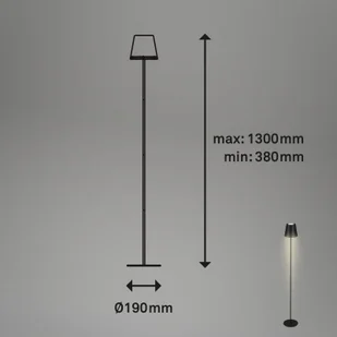 Briloner Akumulatorowa lampa podłogowa LED Kiki, 2 700 K, czarna - Lampy stojące - miniaturka - grafika 1