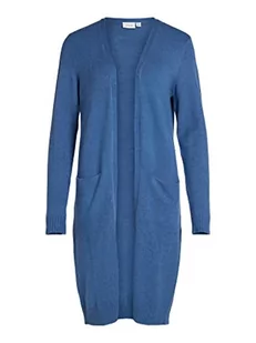Vila Women's VIRIL Long L/S Knit kardigan-NOOS kurtka dzianinowa, federal Blue/szczegóły: ciemny melanż, XL, Niebieski pióro/szczegóły: ciemny melanż, XL - Swetry damskie - miniaturka - grafika 1