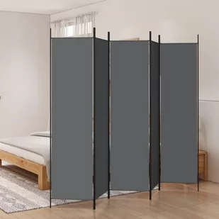 Lumarko Parawan 5-panelowy, antracytowy, 250x200 cm, tkanina! - Parawany - miniaturka - grafika 1
