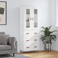Witryny - Witrynka, biała, 69,5x34x180 cm, materiał drewnopochodny Lumarko! - miniaturka - grafika 1