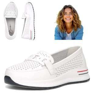 Buty Damskie Skórzane FILIPPO Ażurowe Półbuty Na Platformie Białe 38 - Półbuty damskie Buty Damskie Skórzane FILIPPO Ażurowe Półbuty Na Platformie Białe 38 - Półbuty damskie - miniaturka - grafika 1