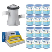 Baseny ogrodowe - WAYS - Pielęgnacja basenu - Pompa filtrująca 1250 l/u & 12 filtrów typu H & szczotka szorująca WAYS - miniaturka - grafika 1