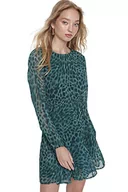 Sukienki - TRENDYOL Damska sukienka damska Midi Standard Scoop Neck Knit Dress, zielony, 36 - miniaturka - grafika 1