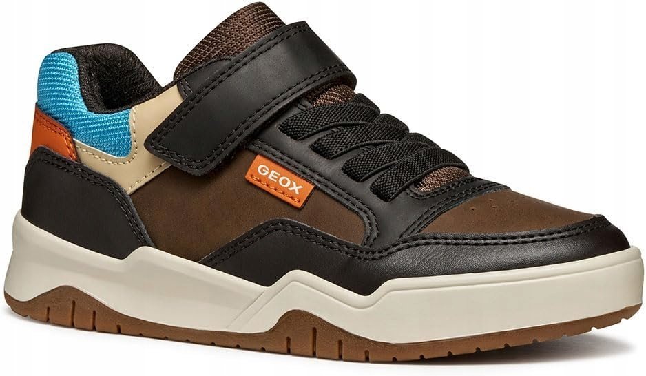GEOX SPORTOWE BRĄZOWE BUTY DZIECIĘCE Z OZDOBNYMI WSTAWKAMI 33 16GA