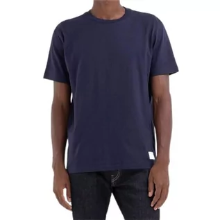 Koszulki męskie - Replay T-shirt męski, 088 Deep Blue, L - grafika 1