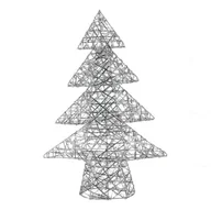 Oświetlenie świąteczne - Srebrna choinka z oświetleniem LED, 34 x 50 x 9 cm - miniaturka - grafika 1