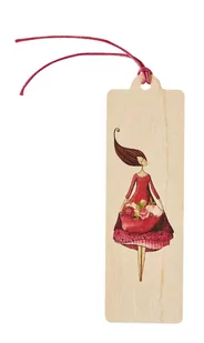 Zakładka drewniana Kobieta z kwiatami - Zakładki do książek - miniaturka - grafika 1