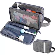 Torby podróżne - AiQInu Beauty Podróży Case, Torba podróżna dla kobiet mężczyzny,Wodoodporna kosmetyczka do organizowania przedmiotów osobistych akcesoria (szary) - miniaturka - grafika 1