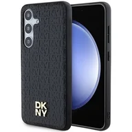 Etui i futerały do telefonów - Oryginalne Etui SAMSUNG GALAXY S24 DKNY Hardcase Leather Pattern Metal Logo MagSafe (DKHMS24SPSHRPSK) czarne - miniaturka - grafika 1