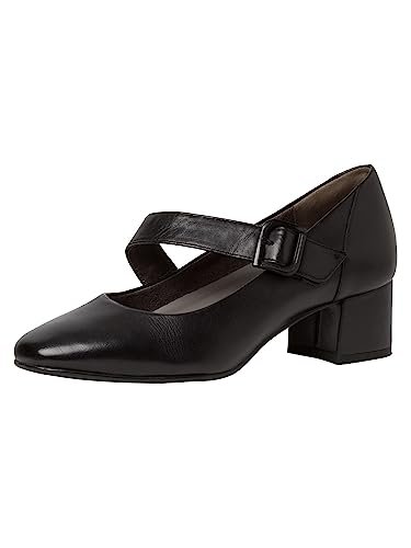 Tamaris Comfort Damskie 8-84304-41 wygodne wygodne buty o wszechstronnym rozmiarze, regulowane paski, klasyczne czółenka do butów na co dzień, Czarna papka, 38 EU Weit